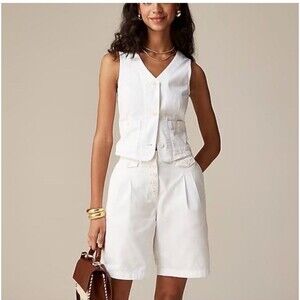 J.Crew Womens Pleated button-front short in chino NWT Size 10